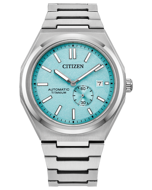 Zenshin Mechanical Light Blue Dial Super Titanium Bracelet NJ0180 80M CITIZEN
